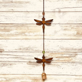 Dragonfly Double Rusty Metal Bell Chime