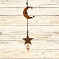 Moon and Star Double Rusty Metal Bell Chime