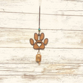 Paw with Heart Single Rusty Metal Bell Chime